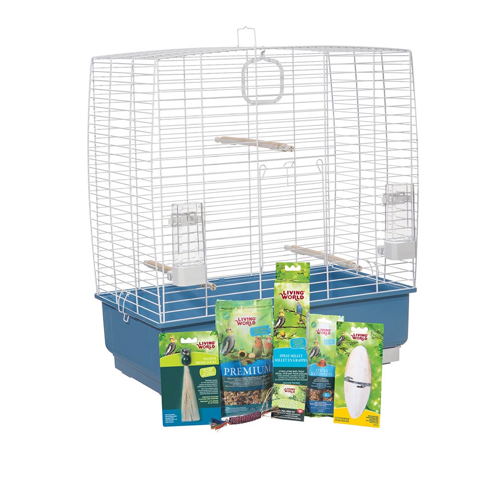 Cage équipée Living World pour perruches calopsittes, 61 x 33 x 67 cm ...