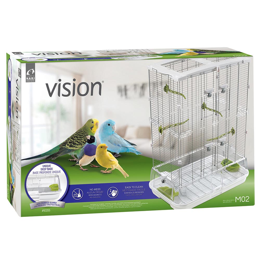 Savic Vogelkooi Melodie 50 Open - Vogelverblijven - 64x38x73.5 cm Grijs Wit - Vogelkooi - Pets Place