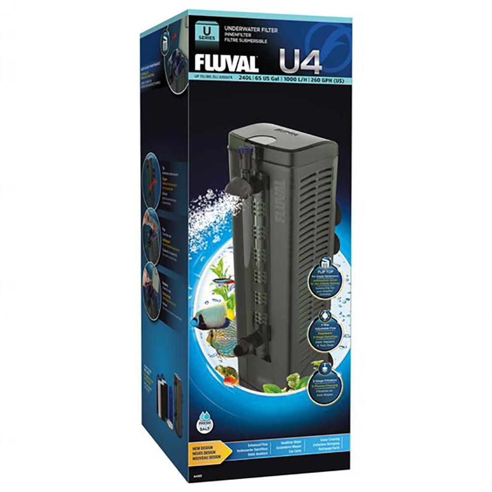 Filtre submersible Fluval U4, pour aquariums contenant de 130 à 240 L (de 34 à 65 gal US
